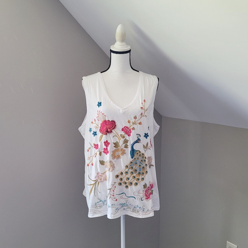 Johnny Was Celina Embroidered Tank Top
